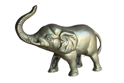 Brass Elephant Figurine with Aged Patina