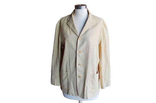 Ralph Lauren (USA) Light Cotton Linen Gold Blazer, Size 10