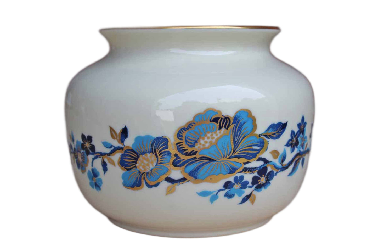 Lenox (USA) Pagoda Vase with Blue and Gold Flowers