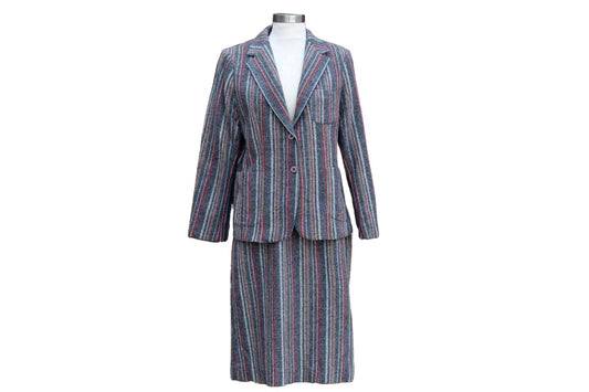 Barclay Square (USA) Matching Striped Wool Skirt and Blazer