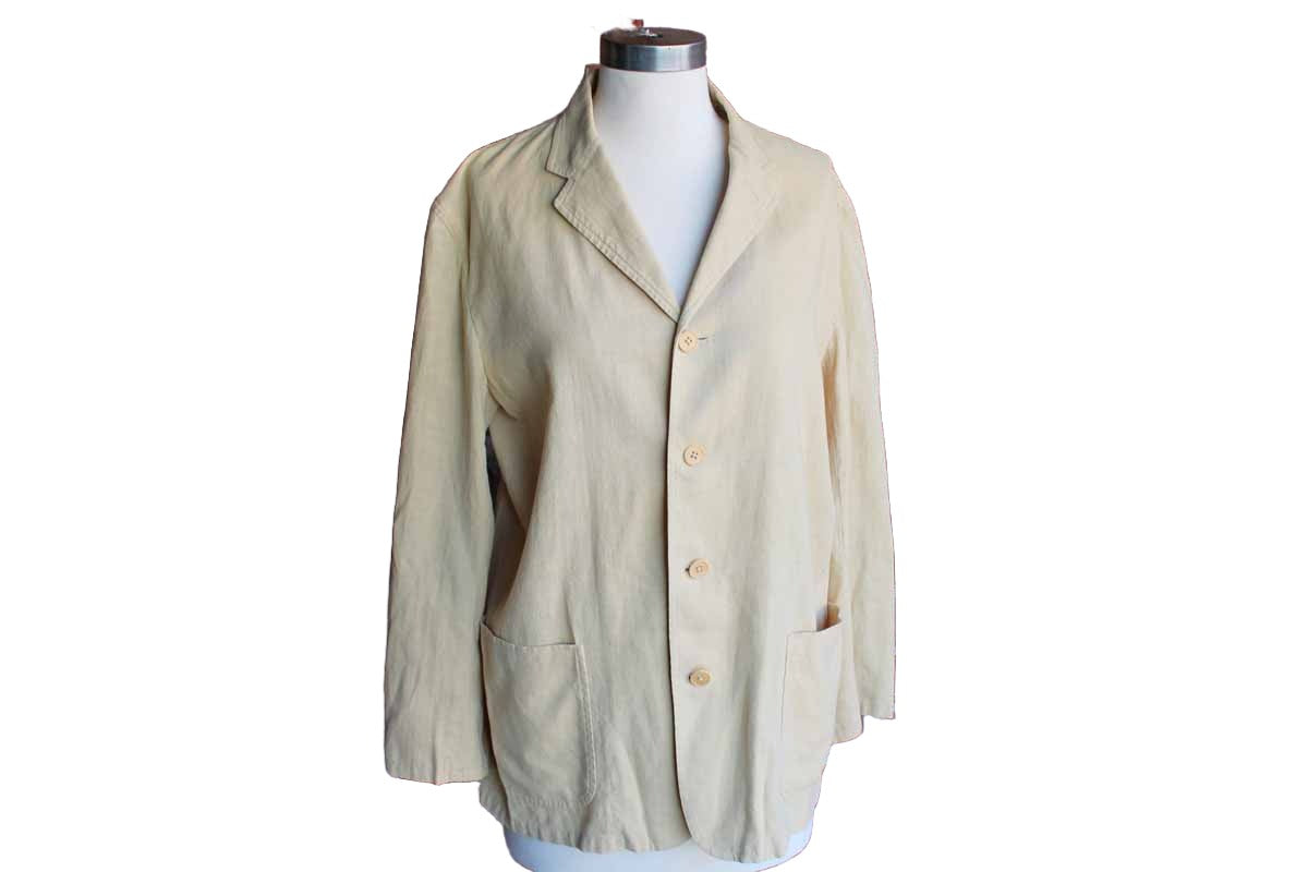 Ralph Lauren (USA) Light Cotton Linen Gold Blazer, Size 10