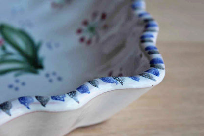 Laholms-Keramik (Sweden) Fruit Shaped Ceramic Dish Decorated with Flower Designs