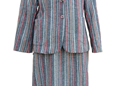 Barclay Square (USA) Matching Striped Wool Skirt and Blazer
