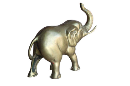 Brass Elephant Figurine with Aged Patina