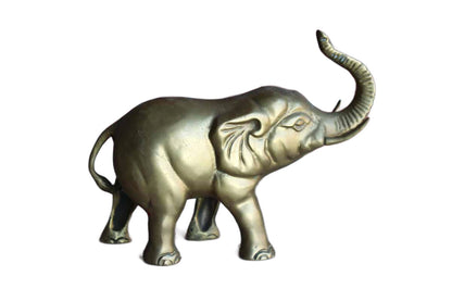 Brass Elephant Figurine with Aged Patina