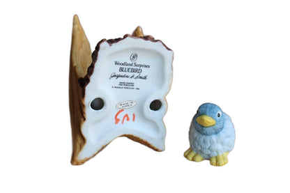 Franklin Porcelain Woodland Surprises 2-Piece Bluebird with Branch
