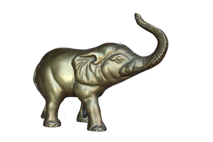 Brass Elephant Figurine with Aged Patina