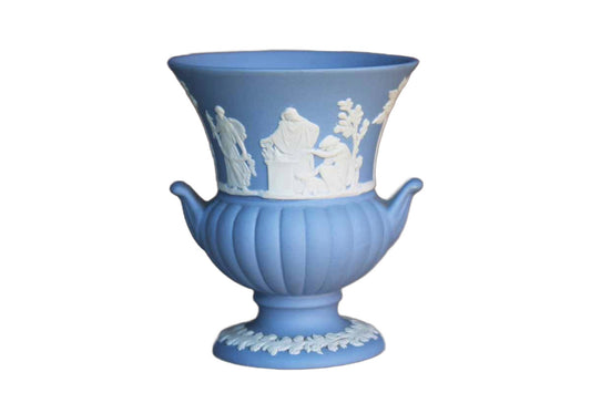 Wedgwood (England) Small Urn-Shaped Blue Jasperware Bud Vase