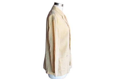 Ralph Lauren (USA) Light Cotton Linen Gold Blazer, Size 10
