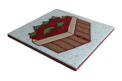 Strawberry Basket Ceramic Tile Made in Italy