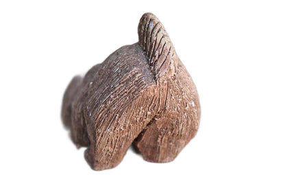 Handmade Brown Ceramic Dog Figurine
