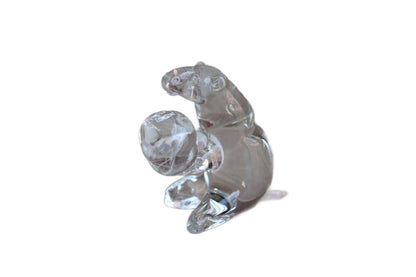 LAV Rossetto Murano Clear Glass Polar Bear Holding Snowball
