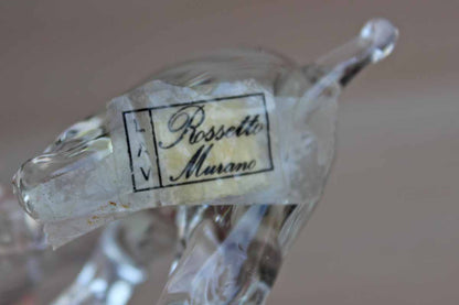LAV Rossetto Murano Clear Glass Polar Bear Holding Snowball