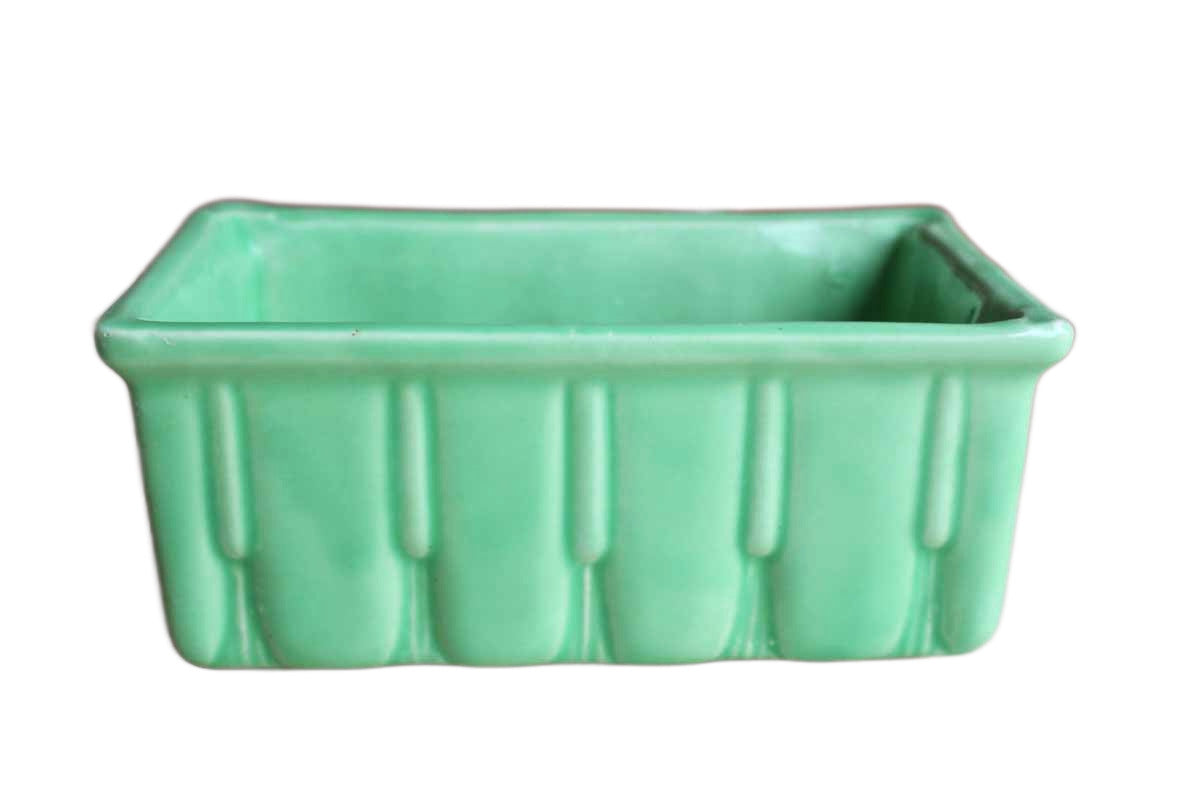 Cookson Pottery (Ohio, USA) Vibrant Green Glazed Planter with Pussy Willow Design