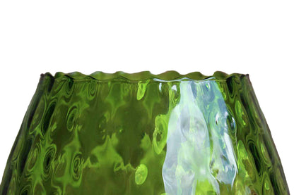 Empoli (Italy) Hand Blown Diamond Optic Verdi Glass Fishbowl Vase