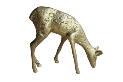 Brass Deer Figurines with Aged Patina