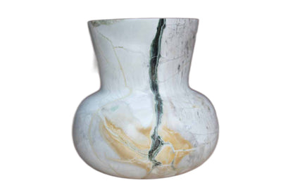 Hand Carved Gourd Shaped Stone Vase with Beautiful Striations of Color