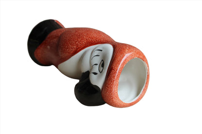 Speckled Burnt Orange Ceramic Parrot Vase