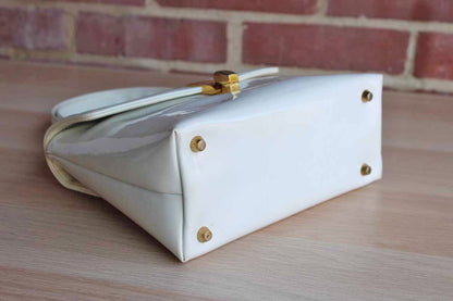 Koret (New York, USA) Korettalak Shiny White Handbag with Gold Tone Detailing
