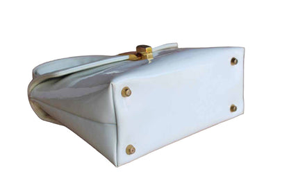 Koret (New York, USA) Korettalak Shiny White Handbag with Gold Tone Detailing