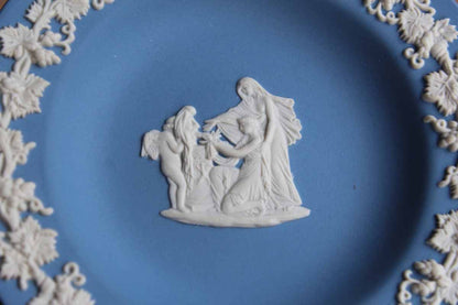 Wedgwood (England) Round Blue Jasperware Dish with Cupid as Oracle in Relief