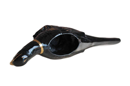American Bisque Pottery Company (West Virginia, USA) Ceramic Black and Gold Pheasant Planter