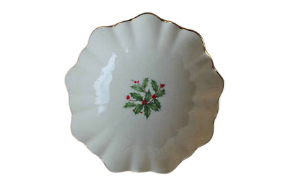 Lenox (USA) Special Holiday Holly and Berry Footed Candy Bowl