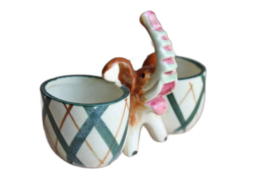 Ceramic Elephant Double Planter/Catchall