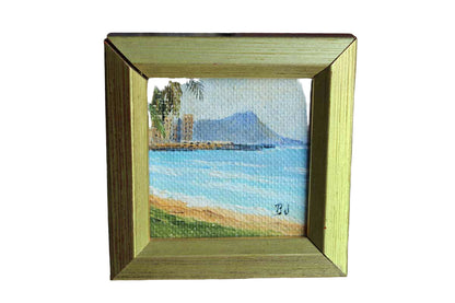 Miniature Oil Painting of "Diamond Head, Oahu"  by Betty Jenke