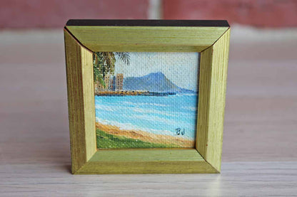 Miniature Oil Painting of "Diamond Head, Oahu"  by Betty Jenke