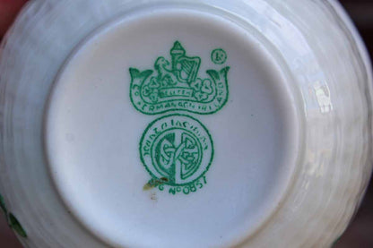 Belleek (Ireland) Porcelain Shamrock Cup with Saucer Set