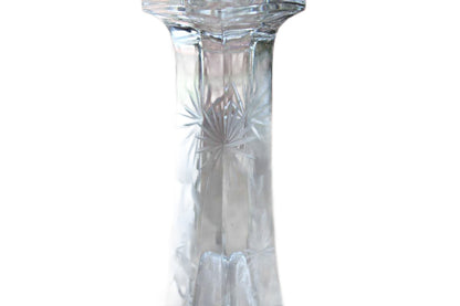 Clear Glass Candlesticks with Etched Floral Pattern, A Pair