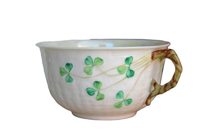 Belleek (Ireland) Porcelain Shamrock Cup with Saucer Set