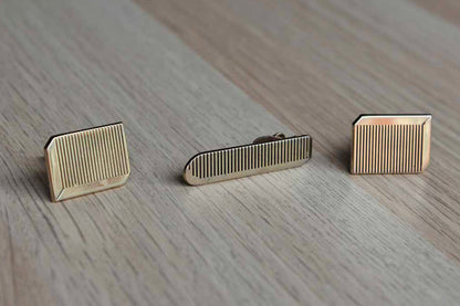 Swank, Inc. Gold Tone Comb Cufflinks and Tie Clip Set
