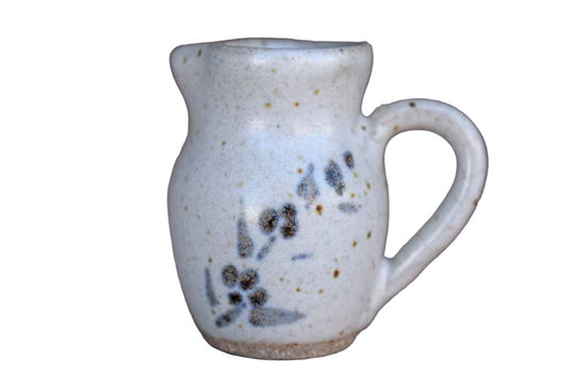 Miniature Stoneware Handled Jug with Painted Flowers