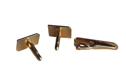 Swank, Inc. Gold Tone Comb Cufflinks and Tie Clip Set