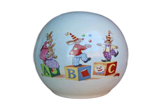 Royal Doulton (England) Bunnykins Bunnies Playing on ABC Blocks Money Ball