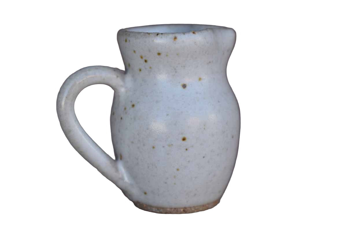 Miniature Stoneware Handled Jug with Painted Flowers