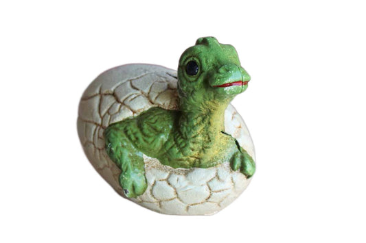 Hatching Baby Dinosaur Cast Iron Coin Bank