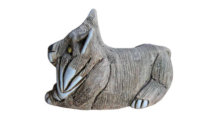 Handmade Ceramic Wolf Figurine