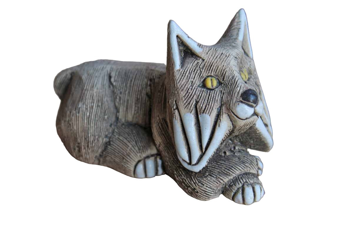 Handmade Ceramic Wolf Figurine