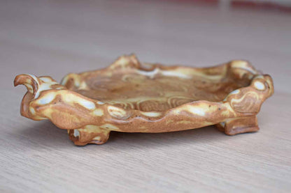 Little Handformed Stoneware Dish with Swirling Designs