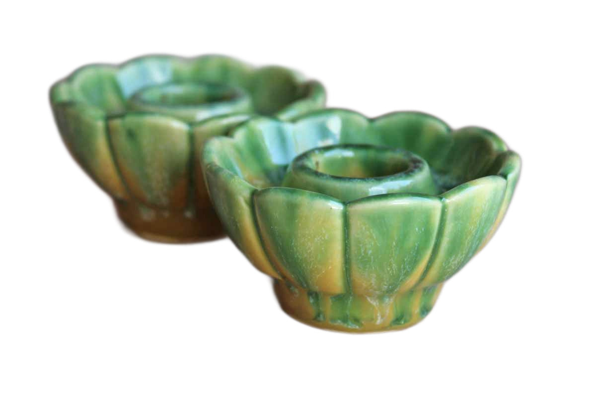 Flower Shaped Candle Holders, A Pair
