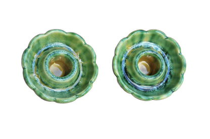 Flower Shaped Candle Holders, A Pair