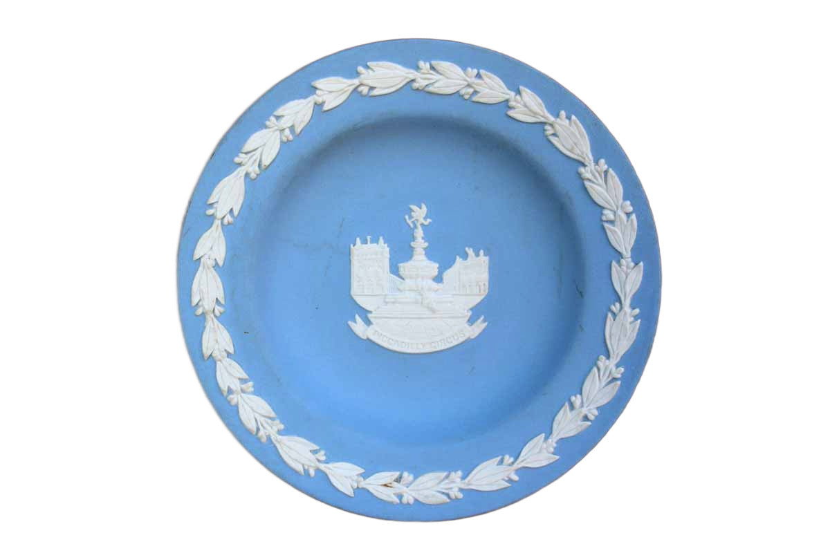 Wedgwood (England) Blue Jasperware Round "Piccadilly Circus" Patrician Tray