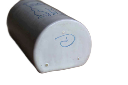 Ceramic Mountable Storage Container with Drawing of a Cat