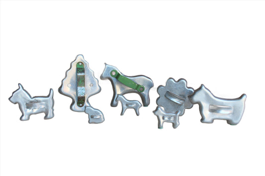 Aluminum Cookie Cutters Shaped like Animals and Tree and Flower
