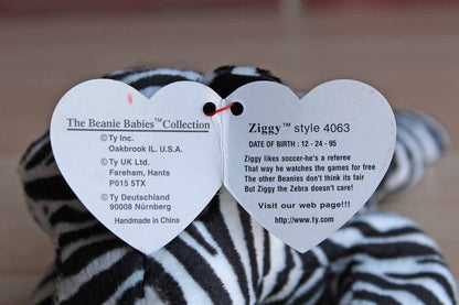Ty Inc. (Illinois, USA) 1995 Ziggy the Zebra Beanie Baby
