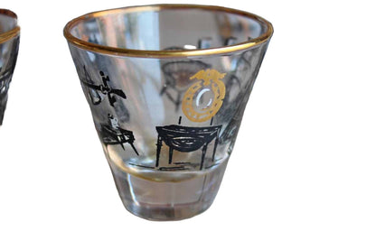 Libbey Glass (Ohio, USA) Early American Colonial Homestead Shot Glasses, Set of 4