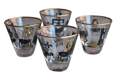 Libbey Glass (Ohio, USA) Early American Colonial Homestead Shot Glasses, Set of 4